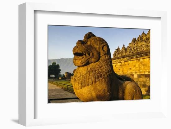 Lion Head in the Temple Complex of Borobodur, Java, Indonesia, Southeast Asia, Asia-Michael Runkel-Framed Photographic Print