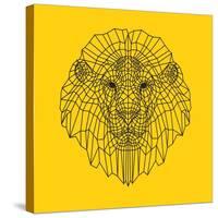 Lion Head Yellow Mesh-Lisa Kroll-Stretched Canvas