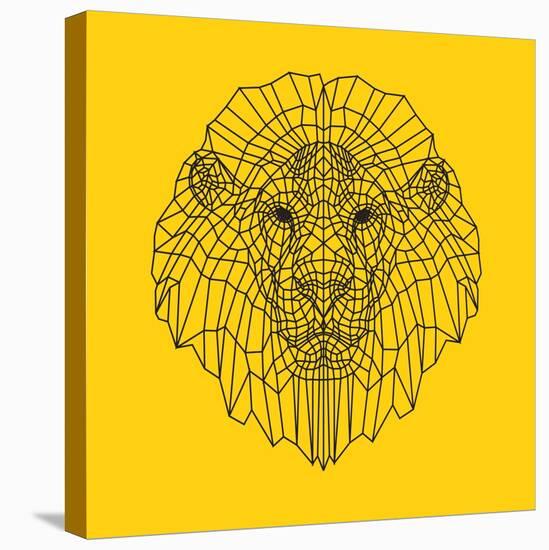 Lion Head Yellow Mesh-Lisa Kroll-Stretched Canvas