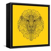 Lion Head Yellow Mesh-Lisa Kroll-Framed Stretched Canvas