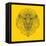 Lion Head Yellow Mesh-Lisa Kroll-Framed Stretched Canvas