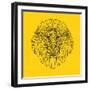 Lion Head Yellow Mesh-Lisa Kroll-Framed Art Print