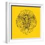 Lion Head Yellow Mesh-Lisa Kroll-Framed Art Print