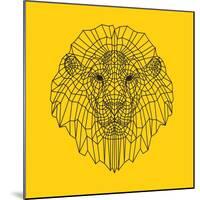 Lion Head Yellow Mesh-Lisa Kroll-Mounted Art Print