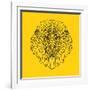 Lion Head Yellow Mesh-Lisa Kroll-Framed Art Print