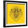 Lion Head Yellow Mesh-Lisa Kroll-Framed Art Print