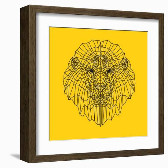 Lion Head Yellow Mesh-Lisa Kroll-Framed Art Print