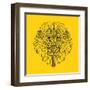 Lion Head Yellow Mesh-Lisa Kroll-Framed Art Print