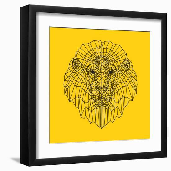 Lion Head Yellow Mesh-Lisa Kroll-Framed Art Print