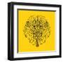 Lion Head Yellow Mesh-Lisa Kroll-Framed Art Print