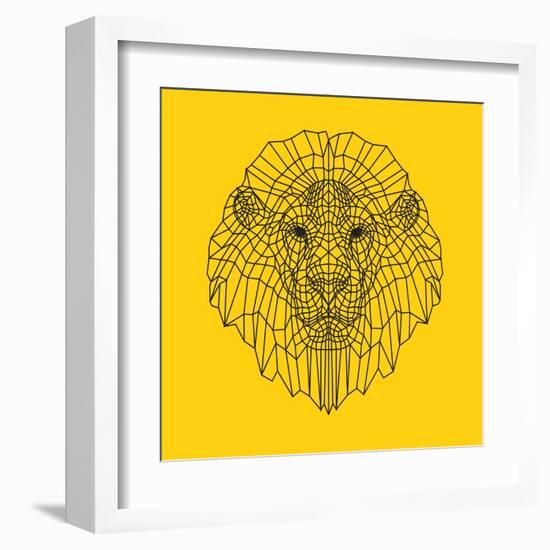 Lion Head Yellow Mesh-Lisa Kroll-Framed Art Print