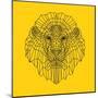 Lion Head Yellow Mesh-Lisa Kroll-Mounted Art Print