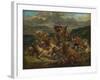 Lion Hunt, 1860-61-Ferdinand Victor Eugene Delacroix-Framed Giclee Print