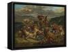Lion Hunt, 1860-61-Ferdinand Victor Eugene Delacroix-Framed Stretched Canvas