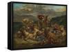 Lion Hunt, 1860-61-Ferdinand Victor Eugene Delacroix-Framed Stretched Canvas