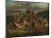 Lion Hunt, 1860-61-Ferdinand Victor Eugene Delacroix-Mounted Giclee Print