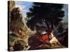 Lion Hunt in Morocco, 1854-Eugene Delacroix-Stretched Canvas