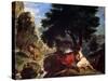 Lion Hunt in Morocco, 1854-Eugene Delacroix-Stretched Canvas