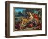 Lion Hunt. Painting by Eugene Delacroix (1798-1863), 1855. Oil on Canvas. Dim: 0.56 X 0.73M. Stockh-Ferdinand Victor Eugene Delacroix-Framed Giclee Print