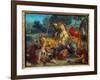 Lion Hunt. Painting by Eugene Delacroix (1798-1863), 1855. Oil on Canvas. Dim: 0.56 X 0.73M. Stockh-Ferdinand Victor Eugene Delacroix-Framed Giclee Print