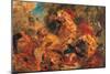 Lion Hunt, study-Eugene Delacroix-Mounted Art Print