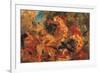 Lion Hunt, study-Eugene Delacroix-Framed Art Print