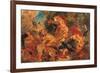 Lion Hunt, study-Eugene Delacroix-Framed Premium Giclee Print