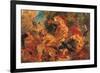 Lion Hunt, study-Eugene Delacroix-Framed Premium Giclee Print