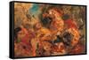 Lion Hunt, study-Eugene Delacroix-Framed Stretched Canvas