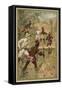 Lion Hunt-null-Framed Stretched Canvas