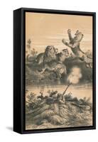 Lion Hunting At Night, c1880-null-Framed Stretched Canvas