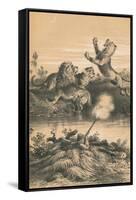 Lion Hunting At Night, c1880-null-Framed Stretched Canvas