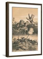 Lion Hunting At Night, c1880-null-Framed Giclee Print