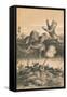 Lion Hunting At Night, c1880-null-Framed Stretched Canvas