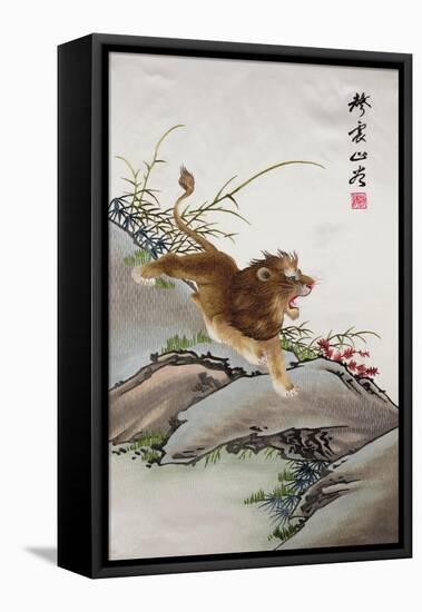 Lion, Japanese-null-Framed Stretched Canvas