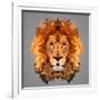 Lion Low Poly Portrait-kakmyc-Framed Art Print