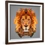 Lion Low Poly Portrait-kakmyc-Framed Art Print