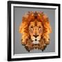Lion Low Poly Portrait-kakmyc-Framed Art Print