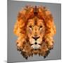 Lion Low Poly Portrait-kakmyc-Mounted Art Print