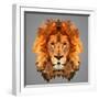 Lion Low Poly Portrait-kakmyc-Framed Art Print