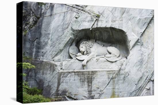 Lion Monument by Lucas Ahorn for Swiss Soldiers Who Died in the French Revolution-Christian Kober-Stretched Canvas