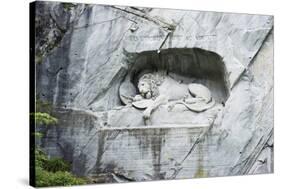 Lion Monument by Lucas Ahorn for Swiss Soldiers Who Died in the French Revolution-Christian Kober-Stretched Canvas