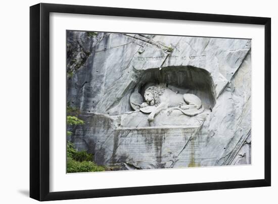 Lion Monument by Lucas Ahorn for Swiss Soldiers Who Died in the French Revolution-Christian Kober-Framed Photographic Print