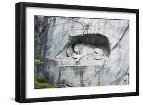 Lion Monument by Lucas Ahorn for Swiss Soldiers Who Died in the French Revolution-Christian Kober-Framed Photographic Print