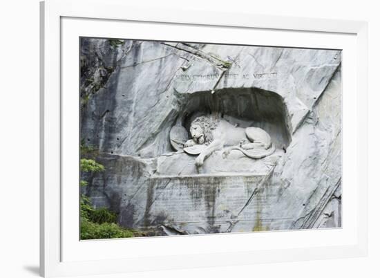 Lion Monument by Lucas Ahorn for Swiss Soldiers Who Died in the French Revolution-Christian Kober-Framed Photographic Print