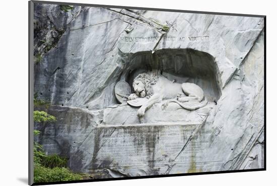 Lion Monument by Lucas Ahorn for Swiss Soldiers Who Died in the French Revolution-Christian Kober-Mounted Photographic Print
