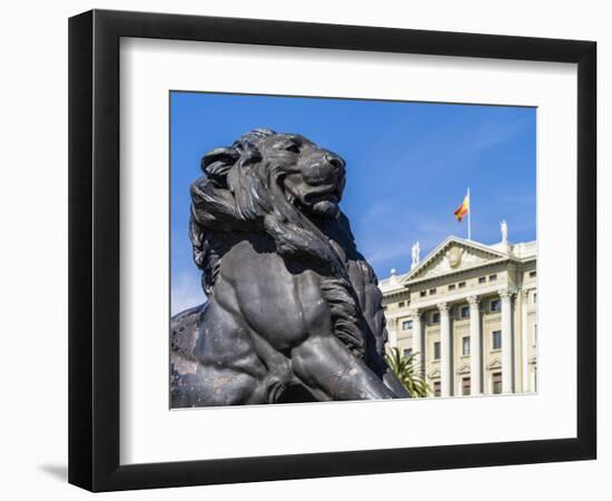 Lion of the Columbus column in Barcelona-enricocacciafotografie-Framed Photographic Print