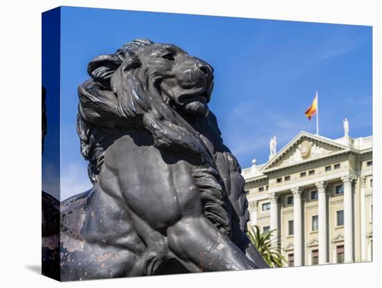 Lion of the Columbus column in Barcelona-enricocacciafotografie-Stretched Canvas
