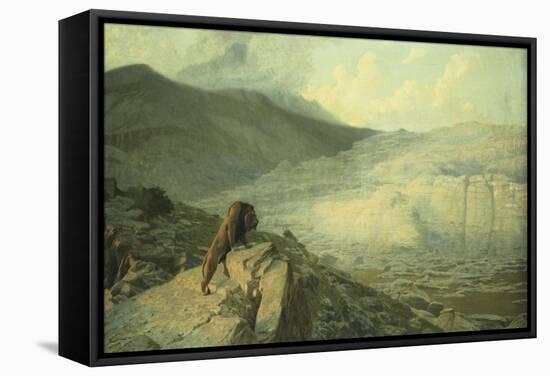 Lion on the Watch-Jean Leon Gerome-Framed Stretched Canvas