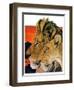 "Lion Pair,"April 27, 1929-Paul Bransom-Framed Giclee Print